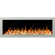 white trim crystals log, wall mounted, smart fireplace - litedderhomes.com