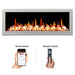 Litedeer Homes Gloria II 58" Smart Electric Fireplace with App Diamond-like Crystal - ZEF58VCW, White - Litedeer Homes