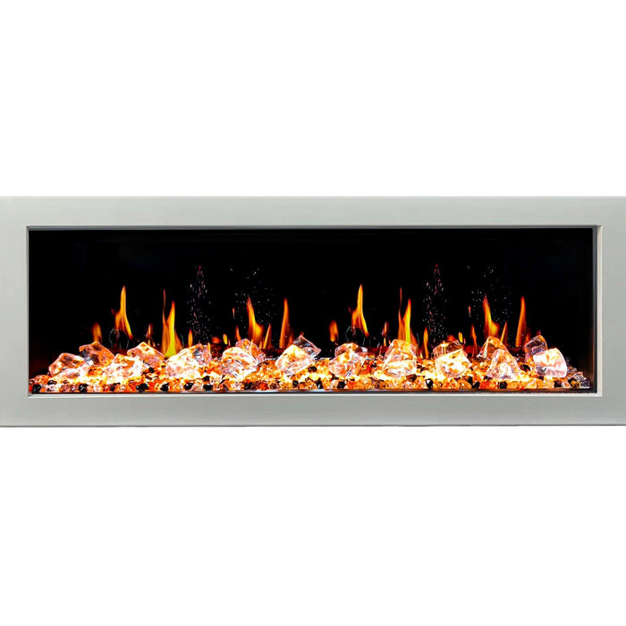 Litedeer Homes Gloria II 58" Smart Electric Fireplace with App Diamond-like Crystal - ZEF58VCW, White - Litedeer Homes
