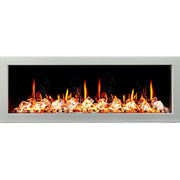 Litedeer Homes Gloria II 58" Smart Electric Fireplace with App Diamond-like Crystal - ZEF58VCW, White - Litedeer Homes