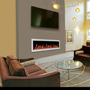 Litedeer Homes Gloria II 58" Smart Electric Fireplace with App Reflective Amber Glass - ZEF58VAW, White - Litedeer Homes