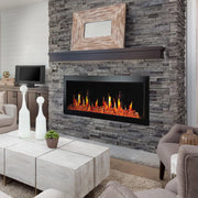 Litedeer Homes Gloria II 58" Smart Electric Fireplace with App Reflective Amber Glass - ZEF58VAW, White - Litedeer Homes
