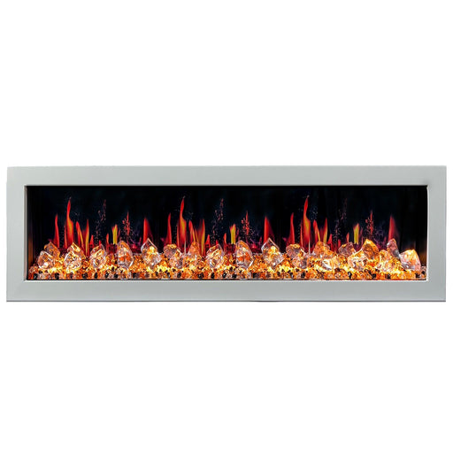 Litedeer Homes Gloria II 68" Smart Electric Fireplace with APP Diamond-like Crystal - ZEF68XCW, White - Litedeer Homes