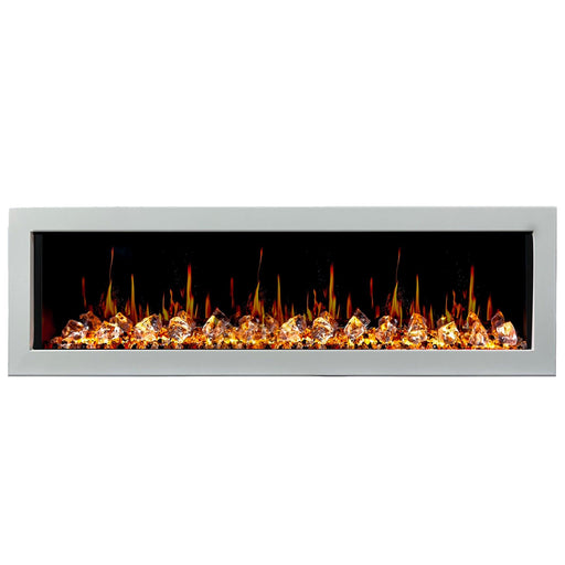 Litedeer Homes Gloria II 68" Smart Electric Fireplace with APP Diamond-like Crystal - ZEF68XCW, White - Litedeer Homes