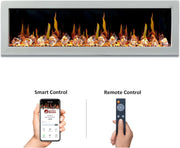 Litedeer Homes Gloria II 68" Smart Electric Fireplace with App Driftwood Log & River Rock - ZEF68XW - Litedeer Homes