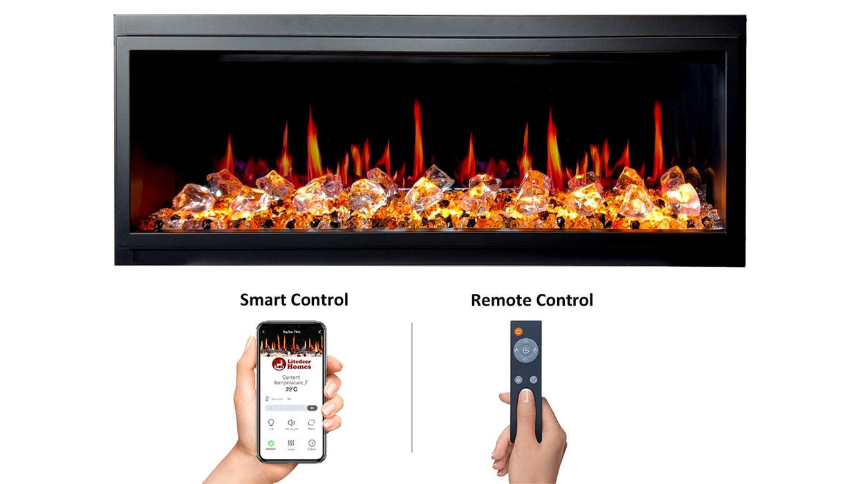 Litedeer Homes Latitude 45" Smart Electric Fireplace with Diamond-like Crystal - ZEF45XC - Litedeer Homes