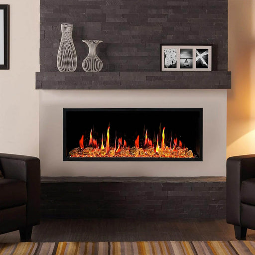 2025 New Litedeer Homes Latitude 45-inch Smart Electric Fireplace with 1-inch Trim Reflective Amber Glass - ZEF45XA - Litedeer Homes