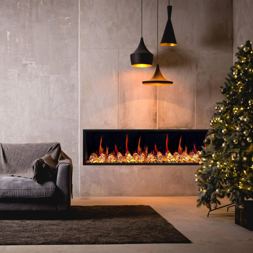 Latitude 75" Smart Built-in Electric Fireplace with Ember Glass Crackling Sounds - ZEF75VA - Litedeer Homes