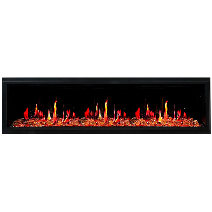 Latitude 75" Smart Built-in Electric Fireplace with Ember Glass Crackling Sounds - ZEF75VA - Litedeer Homes