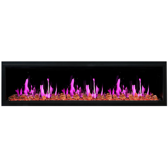 red flameLatitude 75" Smart Built-in Electric Fireplace with Ember Glass Crackling Sounds - ZEF75VA - Litedeer Homes