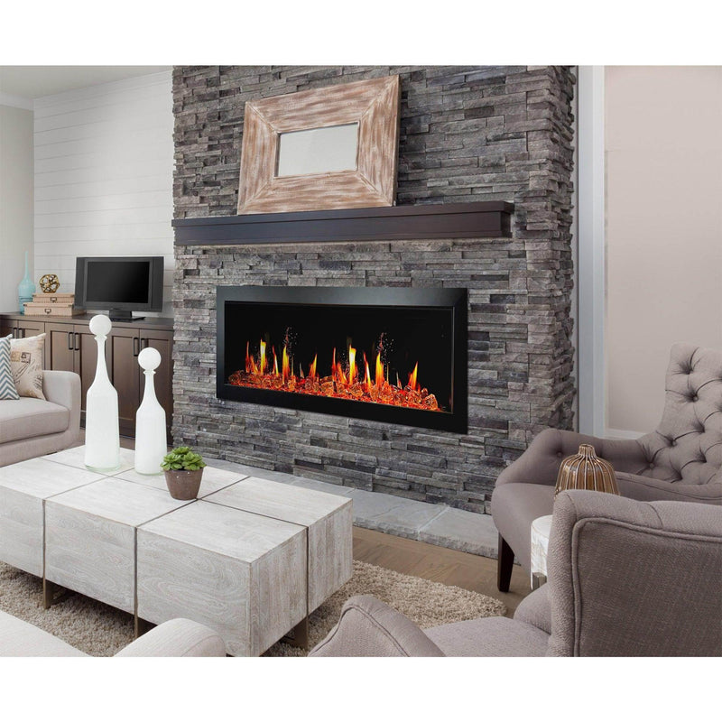 Litedeer Homes Latitude II 48 inch Wall Mount Smart Electric Fireplace with Reflective Amber Glass - ZEF48XA - Litedeer Homes