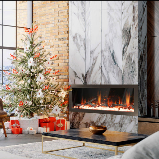 Litedeer Latitude II 58" Wall Mounted Electric Fireplace with App - ZEF58V,Black - Litedeer Homes
