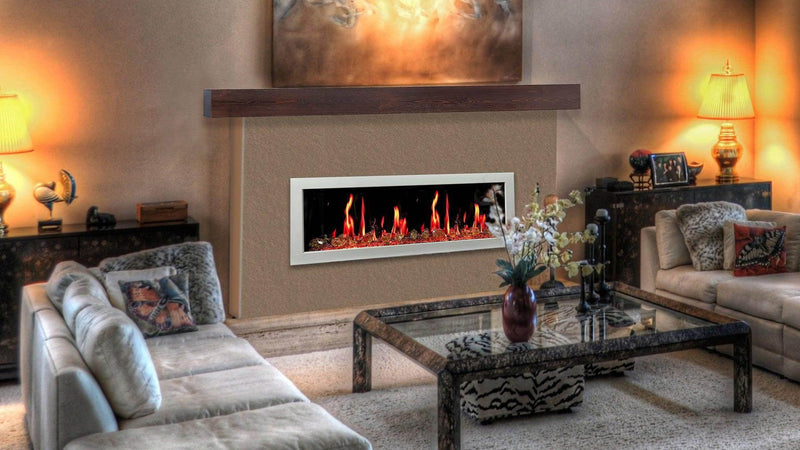 2025 New Litedeer Homes Latitude II 58-inch Wall-Mounted Smart Electric Fireplace with Crackling Sounds, Multi-Flame Style, APP Reflective Amber Glass - ZEF58VA - Litedeer Homes