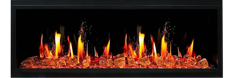 2025 New Litedeer Homes Latitude II 58-inch Wall-Mounted Smart Electric Fireplace with Crackling Sounds, Multi-Flame Style, APP Reflective Amber Glass - ZEF58VA - Litedeer Homes