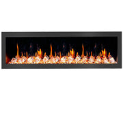 Litedeer Latitude 78-in Smart Control Electric Fireplace with App-ZEF78VC, Black