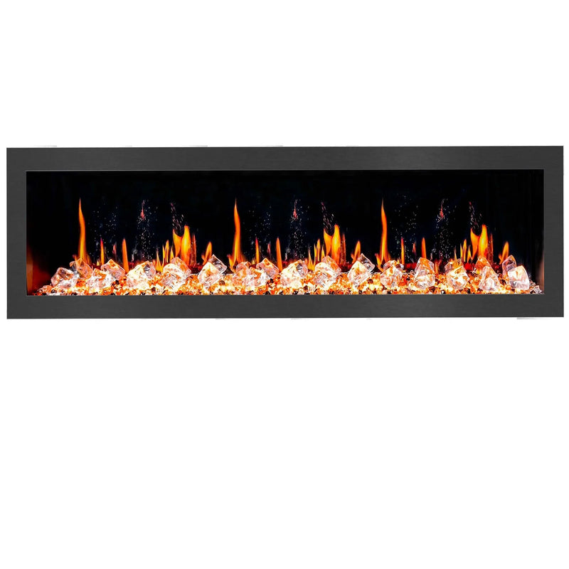 Litedeer Latitude 78-in Smart Control Electric Fireplace with App-ZEF78VC, Black