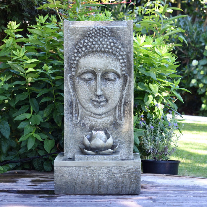 Litedeer Indoor Outdoor XL Large Buddha Water Fountain with LED Light -DGF-161056 32 inch Tall Fountain - Litedeer Homes