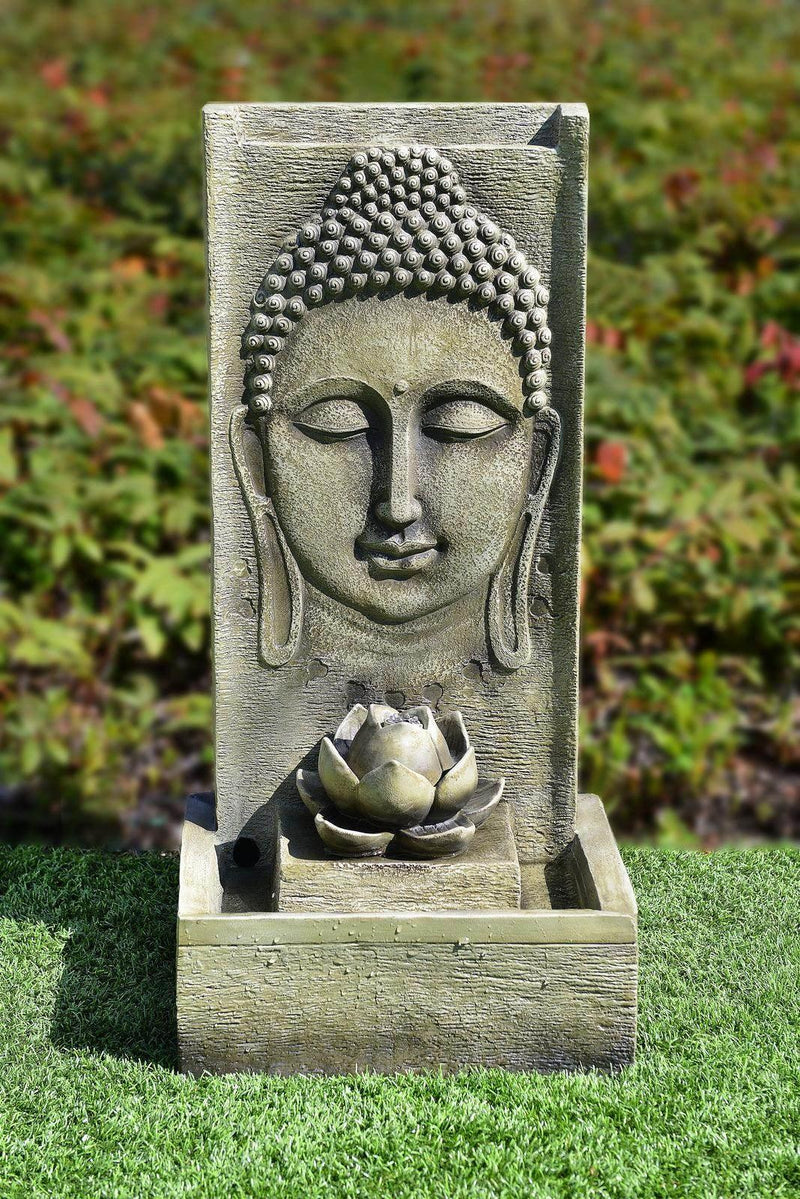 Litedeer Indoor Outdoor XL Large Buddha Water Fountain with LED Light -DGF-161056 32 inch Tall Fountain - Litedeer Homes