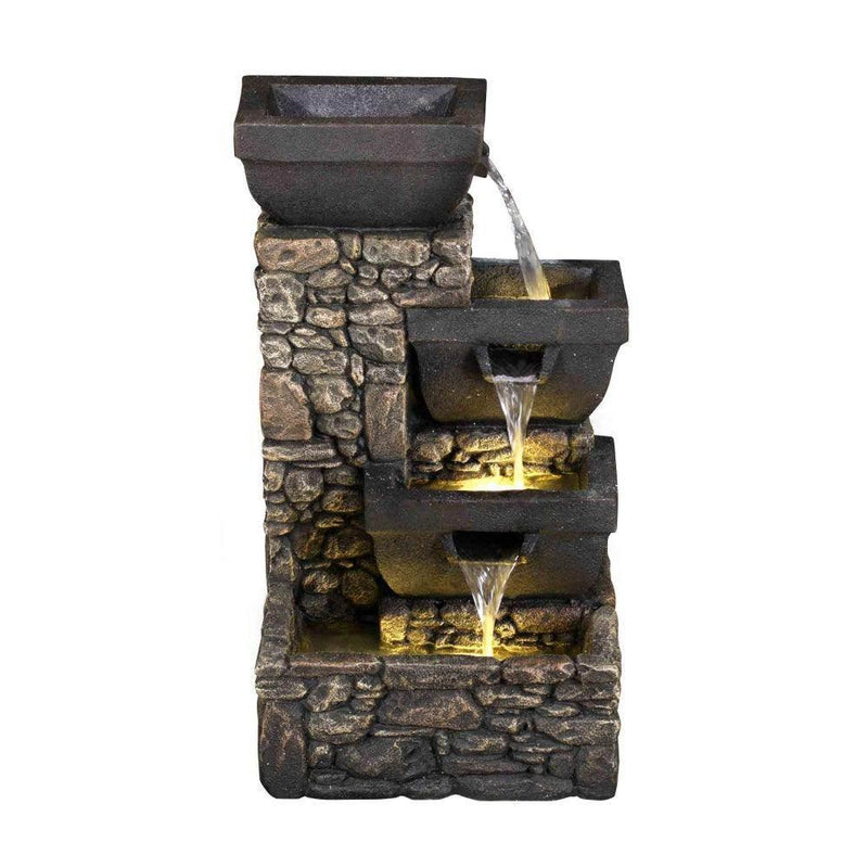 Litedeer Labyrinth Indoor Outdoor Water Fountain - DGF-161144 20-in Tall Grey - Litedeer Homes