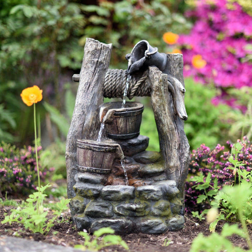 Litedeer Mystic Indoor Outdoor Water Feature Spring Relaxation Fountain with LED Lights & Pump DGF-161140, 20" Tall - Litedeer Homes
