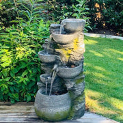Litedeer 6 Tiered Cascading Stone Water Fountain with LED Lights and Auto-pump - DGF-173012 - Litedeer Homes