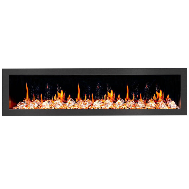 2025 New Litedeer Latitude 78-inch Wall Mount Smart Electric Fireplace with Crackling Sounds Multi-Flame Style, 5 Unique Flame Colour,All Accessories Included - ZEF78VC, Black - Litedeer Homes