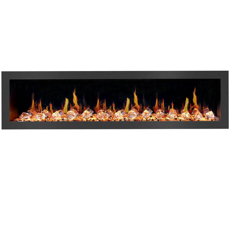2025 New Litedeer Latitude 78-inch Wall Mount Smart Electric Fireplace with Crackling Sounds Multi-Flame Style, 5 Unique Flame Colour,All Accessories Included - ZEF78VC, Black - Litedeer Homes