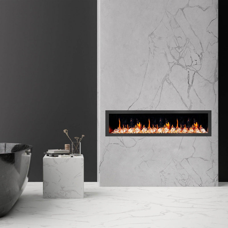 2025 New Litedeer Latitude 78-inch Wall Mount Smart Electric Fireplace with Crackling Sounds Multi-Flame Style, 5 Unique Flame Colour,All Accessories Included - ZEF78VC, Black - Litedeer Homes