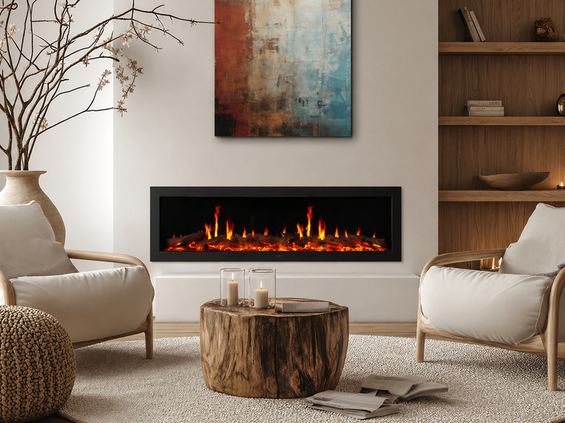Chimenea eléctrica ultradelgada Litedeer Homes Alpine Series de 60 pulgadas con aplicación (modelo: ZEF60VL)