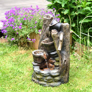 Litedeer Mystic Indoor Outdoor Water Feature Spring Relaxation Fountain with LED Lights & Pump DGF-161140, 20" Tall - Litedeer Homes