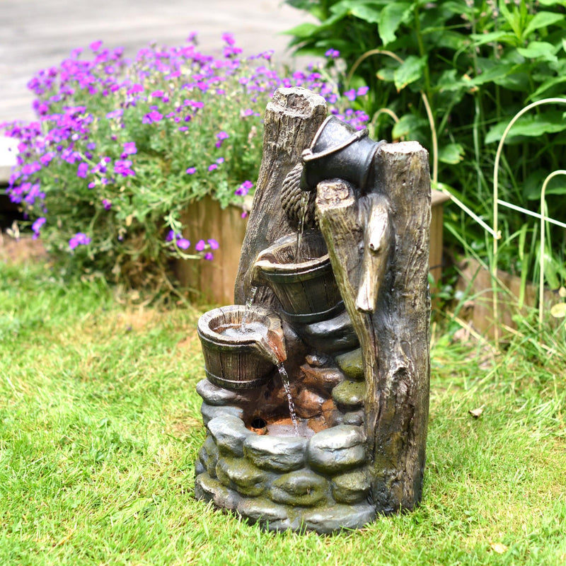 Litedeer Mystic Indoor Outdoor Water Feature Spring Relaxation Fountain with LED Lights & Pump DGF-161140, 20" Tall - Litedeer Homes