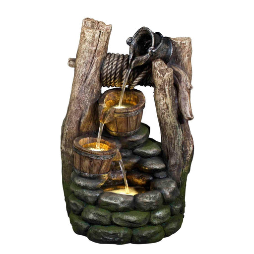 Litedeer Mystic Indoor Outdoor Water Feature Spring Relaxation Fountain with LED Lights & Pump DGF-161140, 20" Tall - Litedeer Homes