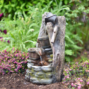 Litedeer Mystic Indoor Outdoor Water Feature Spring Relaxation Fountain with LED Lights & Pump DGF-161140, 20" Tall - Litedeer Homes