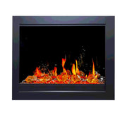 2025 New LiteStar 30 inch Wall Mounted Smart Electric Fireplace Insert with Crackling Sounds App Reflective Amber Glass (ZEF38VC-30A) (2025 New Version) - Litedeer Homes