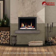 LiteStar 33 inch Smart Electric Fireplace Insert with App Diamond-like Crystal (ZEF38VC-33C) - Litedeer Homes