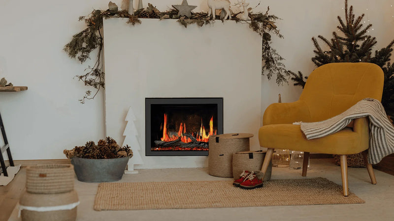 LiteStar 38 inch Wall Mounted Electric Fireplace Insert with Crackling Sounds, Smart Fireplace App Diamond-like Crystal - (ZEF38VC-C) - Litedeer Homes