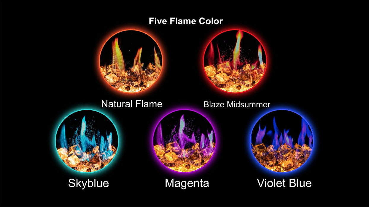 LiteStar 38" Smart Electric Fireplace Insert with App Diamond-like Crystal - (ZEF38VC-C) - Litedeer Homes