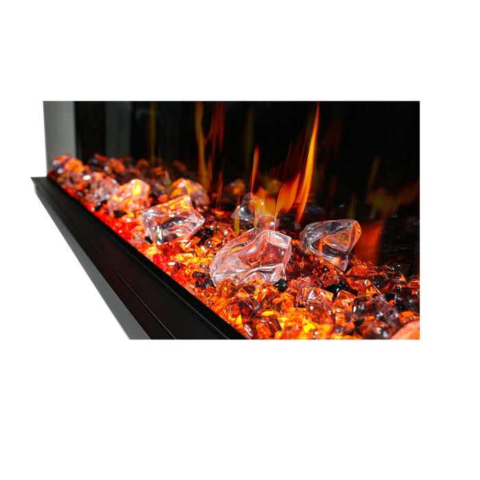 Warmcastle 3 Side 50" Smart HD LED Electric Fireplace Wifi Enabled with App Diamond-like Crystal (Model: ZEF50T) - Litedeer Homes