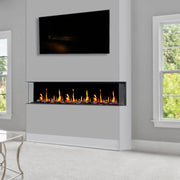 2025 Warmcastle 50-Inch 3-Sided Smart Electric Fireplace with Crackling Sounds, App Control, Driftwood Logs, Reflective Fire Glass Amber (Model: ZEF50TA) - Litedeer Homes