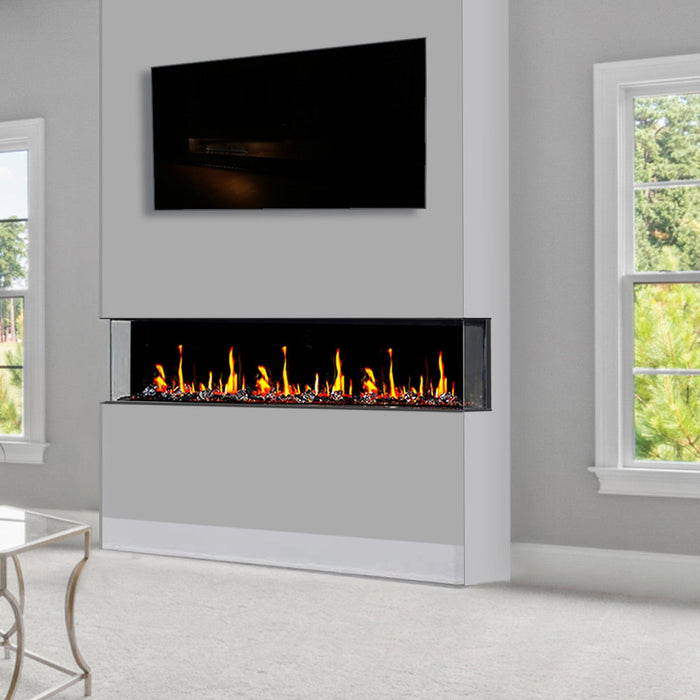 Warmcastle 3 Side 50" Smart HD LED Electric Fireplace Wifi Enabled with App Diamond-like Crystal (Model: ZEF50T) - Litedeer Homes