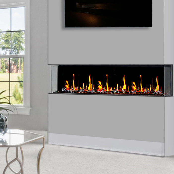 Warmcastle 3 Side 50" Smart HD LED Electric Fireplace Wifi Enabled with App Diamond-like Crystal (Model: ZEF50T) - Litedeer Homes