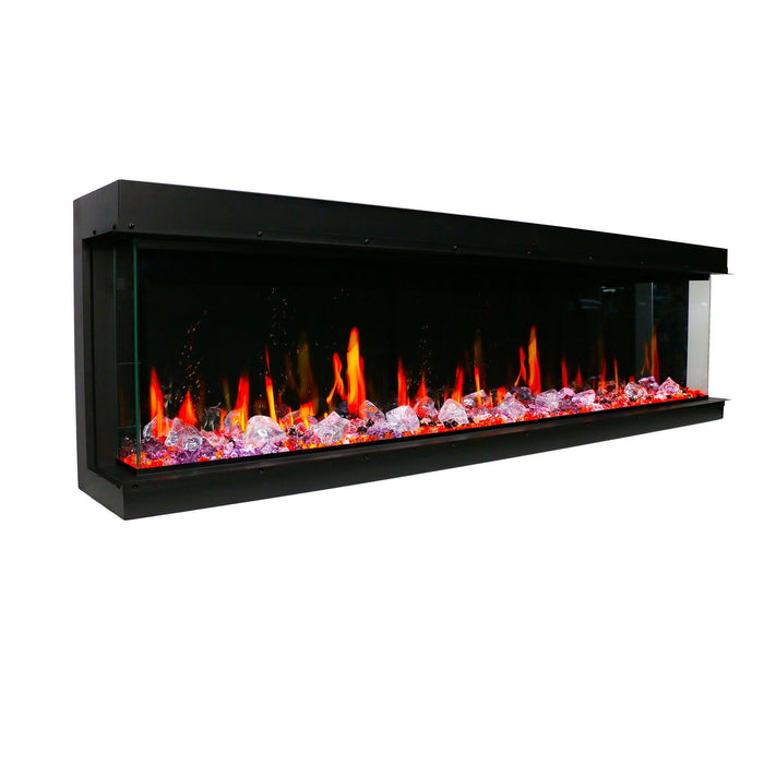 Warmcastle 60" 3 Side Smart electric fireplace with app wifi enabled diamond-like crystal (Model: ZEF60T) - Litedeer Homes
