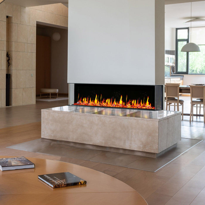 Warmcastle 60" 3 Side Smart electric fireplace with app wifi enabled diamond-like crystal (Model: ZEF60T) - Litedeer Homes