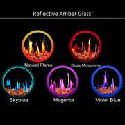 2025 New 2025 Warmcastle 60-Inch 3-Sided Smart Electric Fireplace with Crackling Sounds, App Control, Driftwood Logs, Reflective Fire Glass Amber (Model: ZEF60TA) - Litedeer Homes