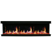 2025 New 2025 Warmcastle 60-Inch 3-Sided Smart Electric Fireplace with Crackling Sounds, App Control, Driftwood Logs, Reflective Fire Glass Amber (Model: ZEF60TA) - Litedeer Homes