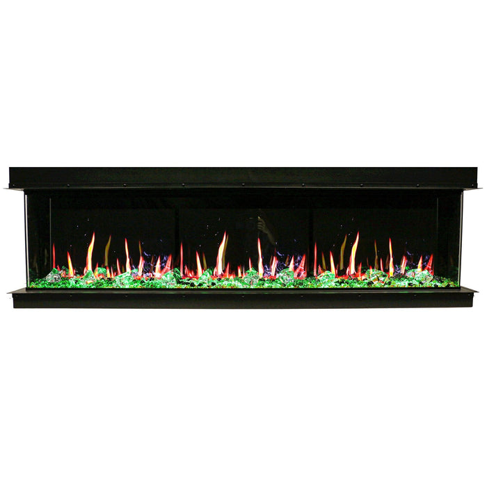 Warmcastle 72" 3-Side Smart HD LED Electric fireplace wifi enabled with app diamond-like crystal (Model : ZEF72T) - Litedeer Homes
