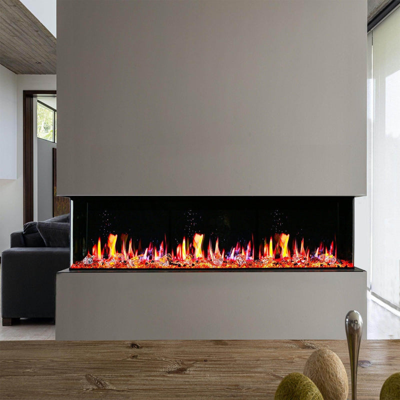 2025 New Litedeer Homes Warmcastle 72-Inch 3-Sided Smart Electric Fireplace (Model: ZEF72T) – WiFi-Enabled with Smart App Control - Litedeer Homes