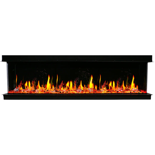 Warmcastle 72" 3-Side Smart HD LED Electric fireplace wifi enabled with app diamond-like crystal (Model : ZEF72T) - Litedeer Homes