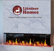 2025 New Litedeer Homes Warmcastle 72-Inch 3-Sided Smart Electric Fireplace (Model: ZEF72T) – WiFi-Enabled with Smart App Control - Litedeer Homes