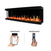 2025 New Litedeer Homes Warmcastle 72-Inch 3-Sided Smart Electric Fireplace (Model: ZEF72T) – WiFi-Enabled with Smart App Control - Litedeer Homes